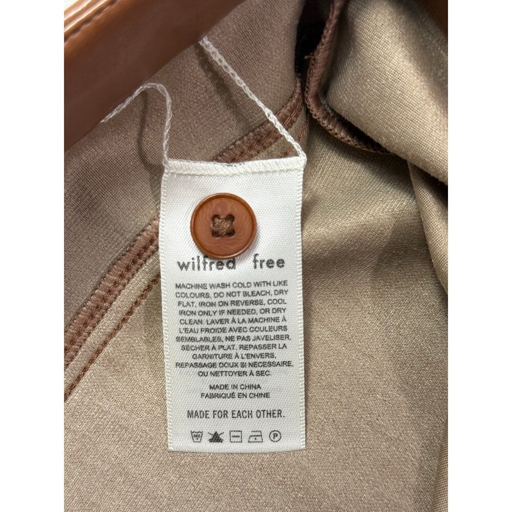 Aritizia Wilfred Free Jupiter Vegan Leather Pants 10 Cognac High Rise NWOT - Picture 9 of 13